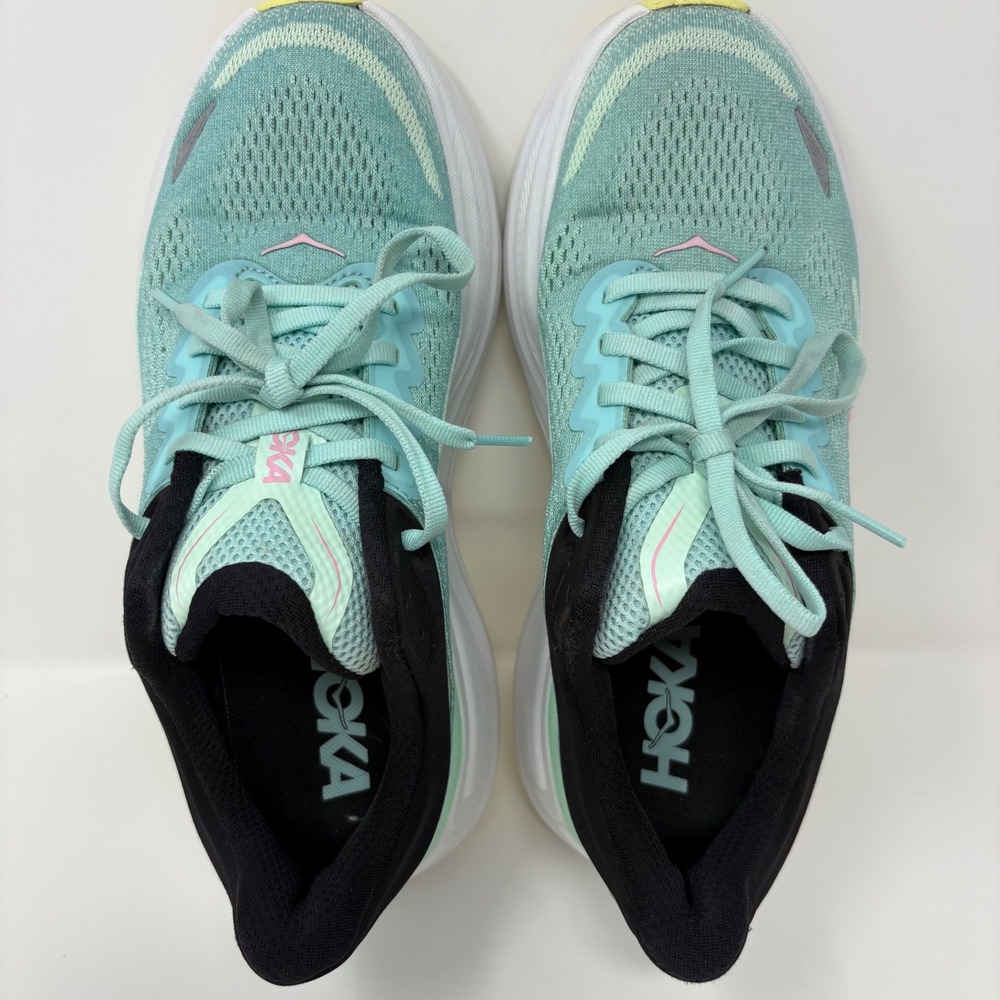 Hoka Bondi 9 Women's Size 7.5 Blue Pink White Athletic Running Shoes Sneakers - Picture 5 of 8